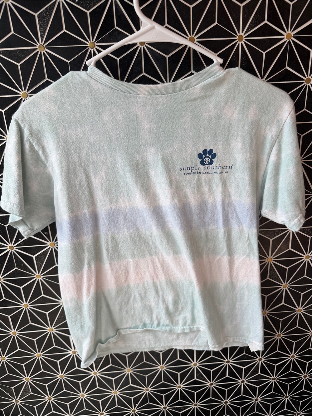 Simply Southern Pastel Stripe Short Sleeve Tee - Mint, Light Blue, Pink